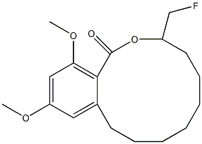 7-fluoromethyl-2,4-dimethoxy-7,8,9,10,11,12,13,14-octahydro-6-oxabenzocyclododecan-5-one Struktur