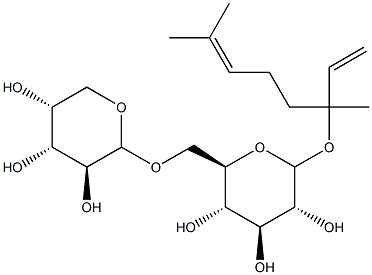 linalyl 6-O-arabinopyranosylglucopyranoside Structure