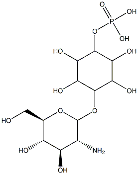 4-O-(2-amino-2-deoxyglucopyranosyl)inositol 1-phosphate Structure