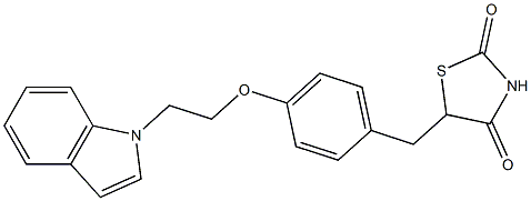 5-((4-(2-(1-indolyl)ethoxy)-phenyl)methyl)thiazolidine-2,4-dione Structure