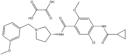 (R)-5-chloro-4-cyclopropylcarbonylamino-2-methoxy-N-(1-(3-methoxybenzyl)-3-pyrrolidinyl)benzamide monooxalate