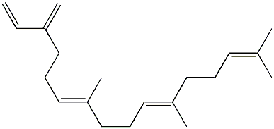 (6E,10E)-7,11,15-trimethyl-3-methylidene-hexadeca-1,6,10,14-tetraene Structure