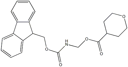 Fmoc-4-aminomethyl-tetrahydropyran-4-carboxylic acid Struktur