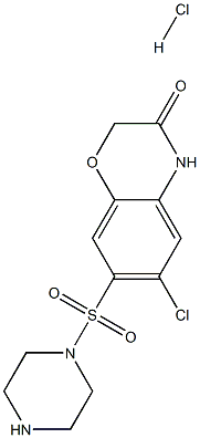 6-CHLORO-7-(PIPERAZIN-1-YLSULFONYL)-2H-1,4-BENZOXAZIN-3(4H)-ONE HYDROCHLORIDE Structure
