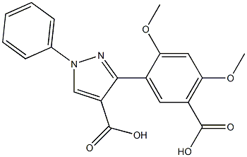 3-(5-CARBOXY-2,4-DIMETHOXYPHENYL)-1-PHENYL-1H-PYRAZOLE-4-CARBOXYLIC ACID Structure