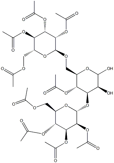 4-O-ACETYL-3,6-DI-O-(2,3,4,6-TETRA-O-ACETYL-ALPHA-D-MANNOOPYRANOSYL)-D-MANNOPYRANOSE Struktur
