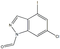 6-CHLORO-4-IODOINDAZOLECARBOXYALDEHYDE Structure