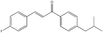 (E)-3-(4-fluorophenyl)-1-(4-isobutylphenyl)prop-2-en-1-one Struktur