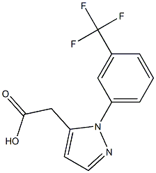 {1-[3-(TRIFLUOROMETHYL)PHENYL]-1H-PYRAZOL-5-YL}ACETIC ACID,,结构式