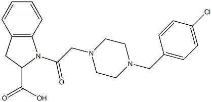 1-{[4-(4-CHLOROBENZYL)PIPERAZIN-1-YL]ACETYL}INDOLINE-2-CARBOXYLIC ACID