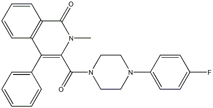 3-[4-(4-FLUORO-PHENYL)-PIPERAZINE-1-CARBONYL]-2-METHYL-4-PHENYL-2H-ISOQUINOLIN-1-ONE Struktur