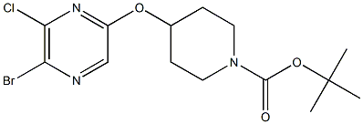 4-(5-BROMO-6-CHLORO-PYRAZIN-2-YLOXY)-PIPERIDINE-1-CARBOXYLIC ACID TERT-BUTYL ESTER Structure