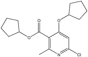 CYCLOPENTYL 6-CHLORO-4-(CYCLOPENTYLOXY)-2-METHYLNICOTINATE Structure
