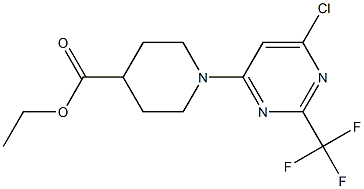 ETHYL 1-[6-CHLORO-2-(TRIFLUOROMETHYL)PYRIMIDIN-4-YL]PIPERIDINE-4-CARBOXYLATE Structure