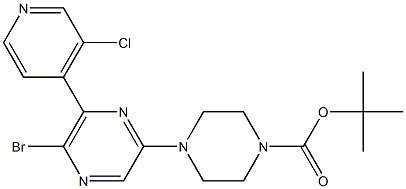 TERT-BUTYL 4-[5-BROMO-6-(3-CHLOROPYRIDIN-4-YL)PYRAZIN-2-YL]PIPERAZINE-1-CARBOXYLATE Structure