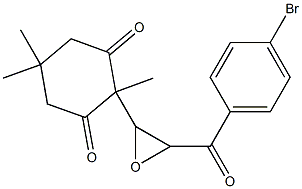 2-[3-(4-bromobenzoyl)oxiran-2-yl]-2,5,5-trimethylcyclohexane-1,3-dione Structure