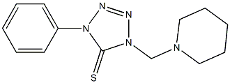 1-phenyl-4-(piperidinomethyl)-4,5-dihydro-1H-1,2,3,4-tetraazole-5-thione Struktur