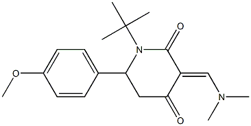 1-(tert-butyl)-3-[(dimethylamino)methylene]-6-(4-methoxyphenyl)dihydro-2,4(1H,3H)-pyridinedione Struktur