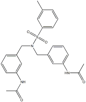 N-[3-({[3-(acetylamino)benzyl][(3-methylphenyl)sulfonyl]amino}methyl)phenyl]acetamide Struktur