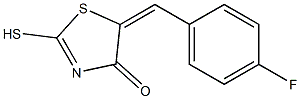 5-[(E)-(4-fluorophenyl)methylidene]-2-sulfanyl-1,3-thiazol-4(5H)-one Struktur