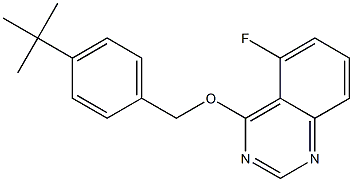 4-{[4-(tert-butyl)benzyl]oxy}-5-fluoroquinazoline Struktur