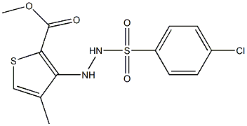 methyl 3-{2-[(4-chlorophenyl)sulfonyl]hydrazino}-4-methylthiophene-2-carboxylate Struktur