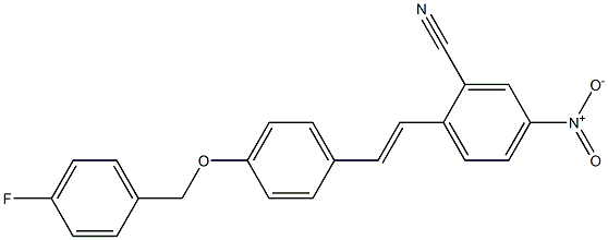 2-((E)-2-{4-[(4-fluorobenzyl)oxy]phenyl}ethenyl)-5-nitrobenzenecarbonitrile Struktur