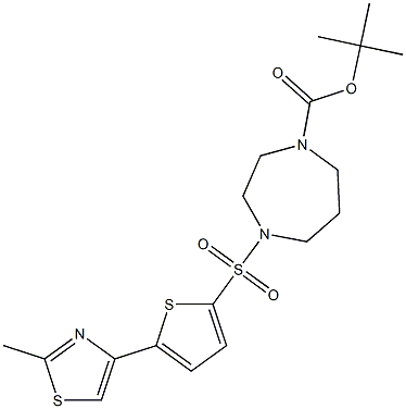 tert-butyl 4-{[5-(2-methyl-1,3-thiazol-4-yl)-2-thienyl]sulfonyl}-1,4-diazepane-1-carboxylate Struktur