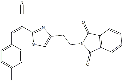 (Z)-2-{4-[2-(1,3-dioxo-1,3-dihydro-2H-isoindol-2-yl)ethyl]-1,3-thiazol-2-yl}-3-(4-methylphenyl)-2-propenenitrile Structure