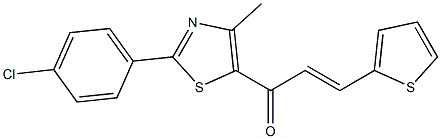 (E)-1-[2-(4-chlorophenyl)-4-methyl-1,3-thiazol-5-yl]-3-(2-thienyl)-2-propen-1-one Struktur