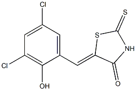 5-(3,5-dichloro-2-hydroxybenzylidene)-2-thioxo-1,3-thiazolan-4-one Structure