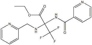 ethyl 3,3,3-trifluoro-2-[(3-pyridylcarbonyl)amino]-2-[(2-pyridylmethyl)amino]propanoate|