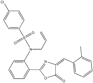 N1-allyl-N1-{2-[4-(2-methylbenzylidene)-5-oxo-4,5-dihydro-1,3-oxazol-2-yl]p henyl}-4-chlorobenzene-1-sulfonamide 结构式