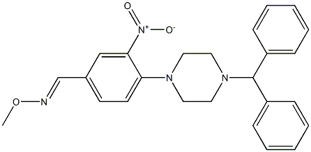 4-(4-benzhydrylpiperazino)-3-nitrobenzenecarbaldehyde O-methyloxime Structure