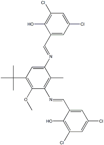 2-[({3-(tert-butyl)-5-[(3,5-dichloro-2-hydroxybenzylidene)amino]-2-methoxy-6-methylphenyl}imino)methyl]-4,6-dichlorophenol