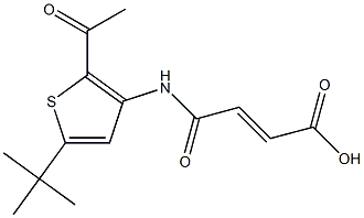 4-{[2-acetyl-5-(tert-butyl)-3-thienyl]amino}-4-oxobut-2-enoic acid Struktur