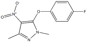 5-(4-fluorophenoxy)-1,3-dimethyl-4-nitro-1H-pyrazole Struktur