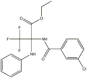 ethyl 2-anilino-2-[(3-chlorobenzoyl)amino]-3,3,3-trifluoropropanoate Struktur