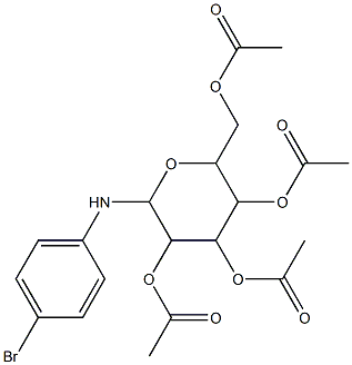 3,5-di(acetyloxy)-2-[(acetyloxy)methyl]-6-(4-bromoanilino)tetrahydro-2H-pyran-4-yl acetate 结构式