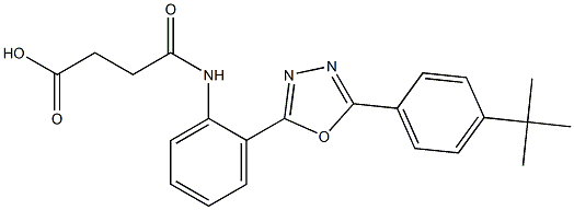 4-(2-{5-[4-(tert-butyl)phenyl]-1,3,4-oxadiazol-2-yl}anilino)-4-oxobutanoic acid Struktur