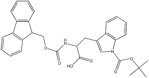 3-[1-(tert-butoxycarbonyl)-1H-indol-3-yl]-2-{[(9H-fluoren-9-ylmethoxy)carbonyl]amino}propanoic acid Structure