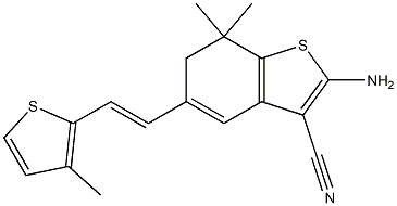 2-Amino-7,7-dimethyl-5-[2-(3-methyl-thiophen-2-yl)-vinyl]-6,7-dihydro-benzo[b]thiophene-3-carbonitrile Structure