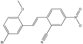 2-[(E)-2-(5-bromo-2-methoxyphenyl)ethenyl]-5-nitrobenzenecarbonitrile Struktur