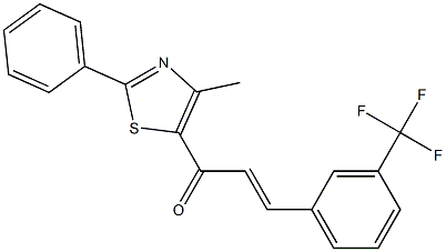 (E)-1-(4-methyl-2-phenyl-1,3-thiazol-5-yl)-3-[3-(trifluoromethyl)phenyl]-2-propen-1-one 结构式