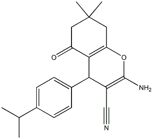 2-amino-4-(4-isopropylphenyl)-7,7-dimethyl-5-oxo-5,6,7,8-tetrahydro-4H-chromene-3-carbonitrile 结构式