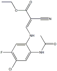 ethyl 3-[2-(acetylamino)-4-chloro-5-fluoroanilino]-2-cyanoacrylate,,结构式