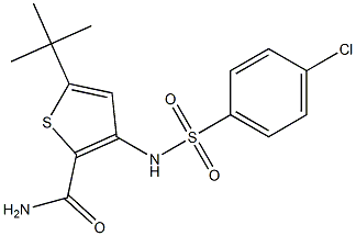 5-(tert-butyl)-3-{[(4-chlorophenyl)sulfonyl]amino}thiophene-2-carboxamide