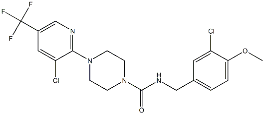 N-(3-chloro-4-methoxybenzyl)-4-[3-chloro-5-(trifluoromethyl)-2-pyridinyl]tetrahydro-1(2H)-pyrazinecarboxamide Structure