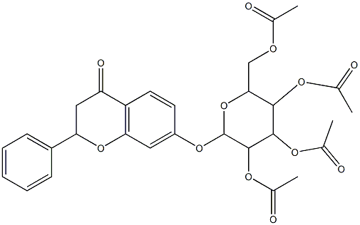 3,5-di(acetyloxy)-2-[(acetyloxy)methyl]-6-[(4-oxo-2-phenyl-3,4-dihydro-2H-chromen-7-yl)oxy]tetrahydro-2H-pyran-4-yl acetate Struktur