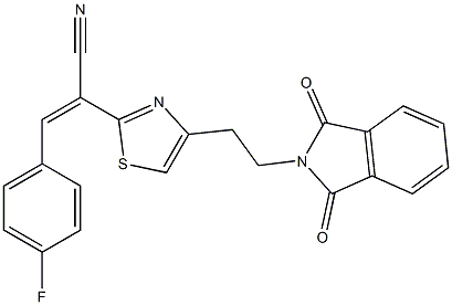 (Z)-2-{4-[2-(1,3-dioxo-1,3-dihydro-2H-isoindol-2-yl)ethyl]-1,3-thiazol-2-yl}-3-(4-fluorophenyl)-2-propenenitrile Structure
